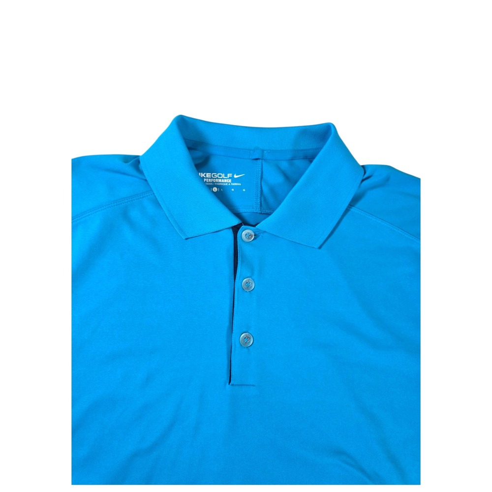 Nike Golf Performance Polo Shirt Athletic Fit Moisture Wicking Blue Men's Large